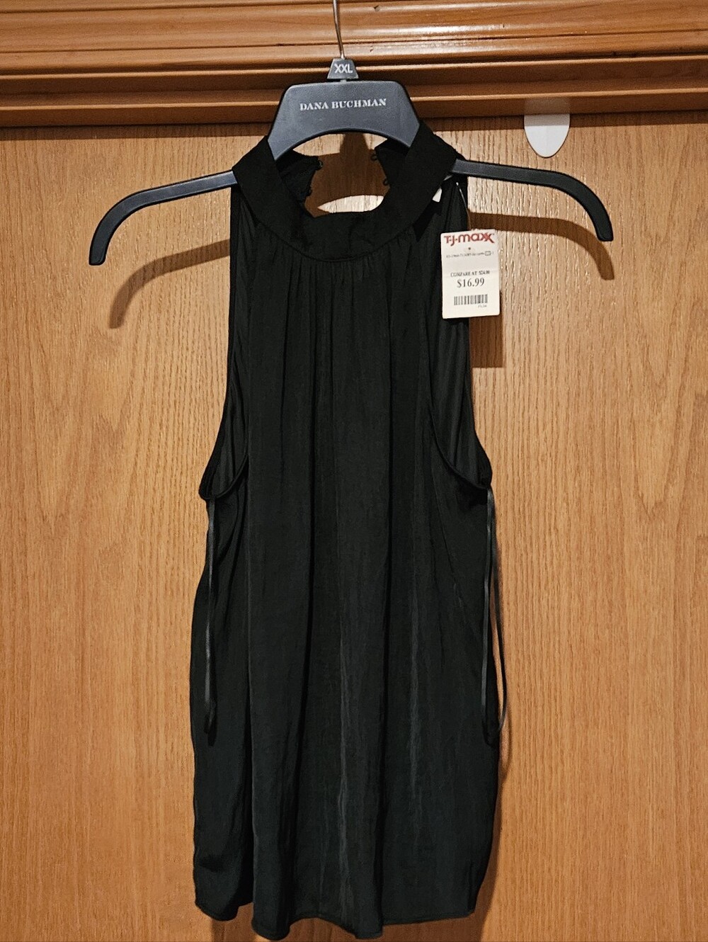 Joie Black Sleeveless High-Neck Pleated Camisole